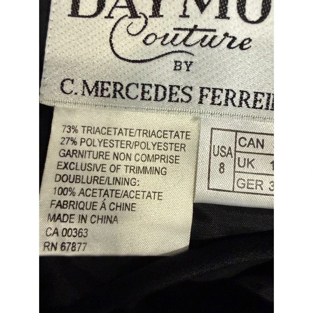 Dyamor Beaded‎ Black Midi Dress Y2K Luxe Minimalist Cocktail size 8